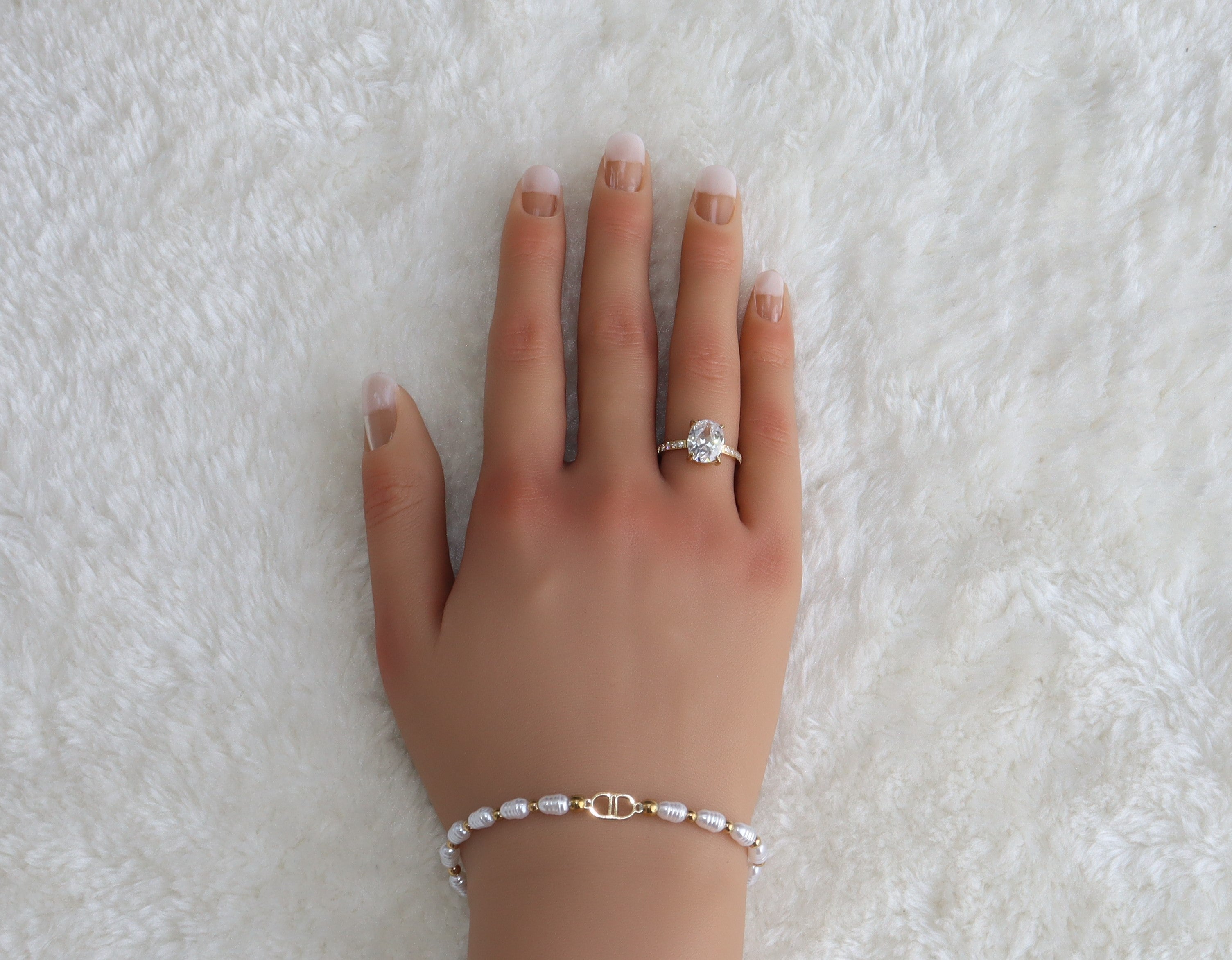 Alice - Bracelet en acier inoxydable, Perles artificielles